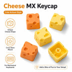 4-key Creative 3D Cheese Themed Cross-Stem Keycap