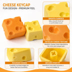 4-key Creative 3D Cheese Themed Cross-Stem Keycap