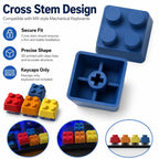 4-key Creative 3D Building Blocks Cross-Stem Keycap