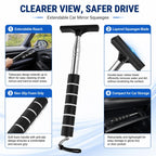 Car Rearview Mirror Stainless Steel Telescopic Wiper