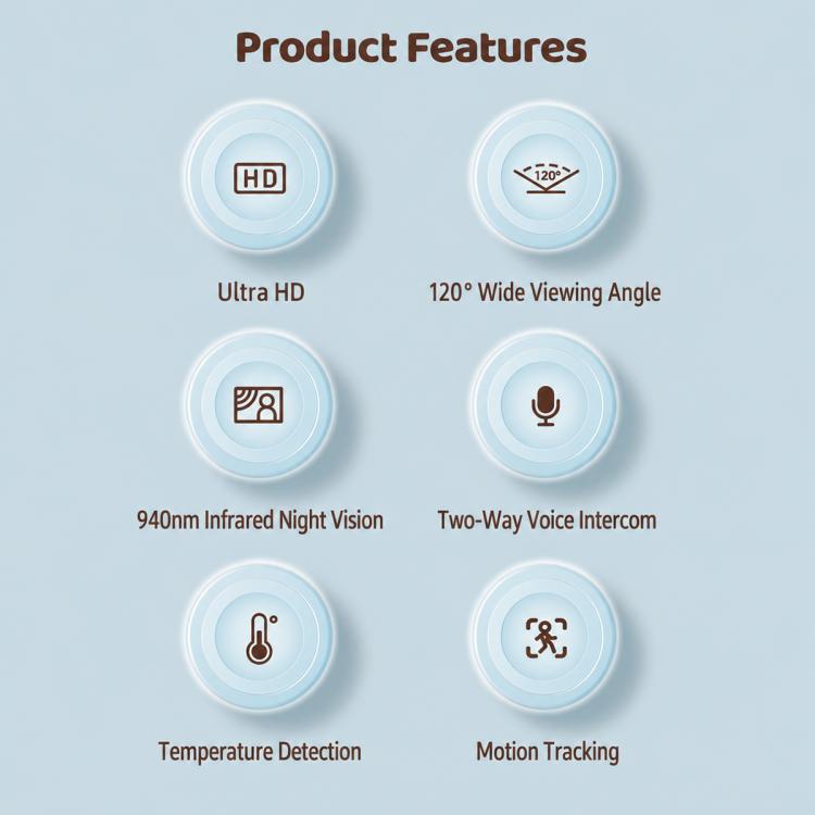C11 2MP Wireless Wi-Fi Baby Monitor Care Camera, EU Plug, AU Plug, US Plug, UK Plug