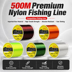 500m High Strength Nylon Monofilament Fishing Main Line, 5.0#, 6.0#, 7.0#, 8.0#