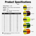 500m High Strength Nylon Monofilament Fishing Main Line, 5.0#, 6.0#, 7.0#, 8.0#