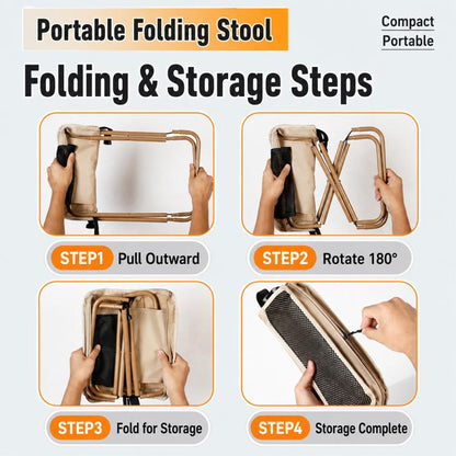Outdoor Camping Foldable Stool Portable Crossbody Carry Bag