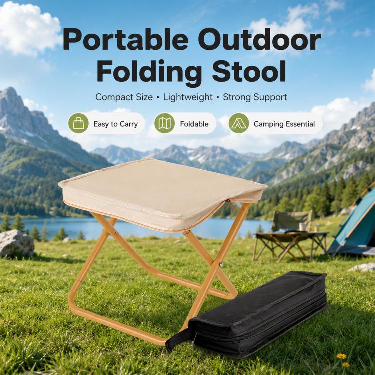 Outdoor Folding Chair Portable Storage Zippered Bag Camping Gear, Small-Khaki, Small-Black, Small-Red, Large-Khaki, Large-Black