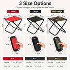 Portable Folding Outdoor Stool Mini Chair for Travel Fishing, Small-Red, Small-Black, Small-Blue Camo, Small-Green Camo, Large-Red, Large-Black, Large-Blue Camo, Extra Large-Black, Extra Large-Blue Camo, Extra Large-Green Camo