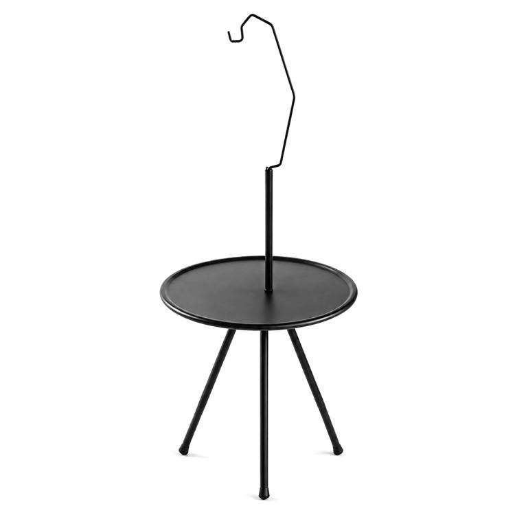 Outdoor Camping Small Round Table with 5-Level Height Adjustment, Base Version, Light Bracket