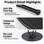 Outdoor Camping Small Round Table with 5-Level Height Adjustment, Base Version, Light Bracket
