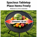 Outdoor Camping Small Round Table with 5-Level Height Adjustment, Base Version, Light Bracket