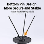 Outdoor Camping Small Round Table with 5-Level Height Adjustment, Base Version, Light Bracket