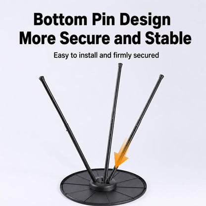 Outdoor Camping Small Round Table with 5-Level Height Adjustment, Base Version, Light Bracket