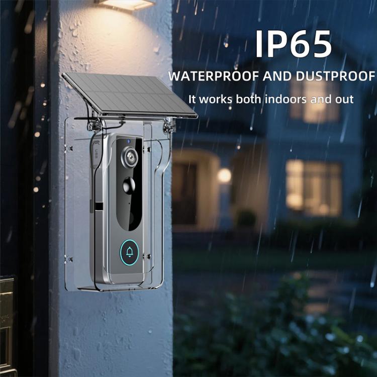 M20 HD Night Vision Wireless Two-Way Intercom Video Doorbell with Solar Power Rainproof Cover, M20 with Solar Power Rainproof Cover(Black), M20 with Solar Power Rainproof Cover(Transparent)