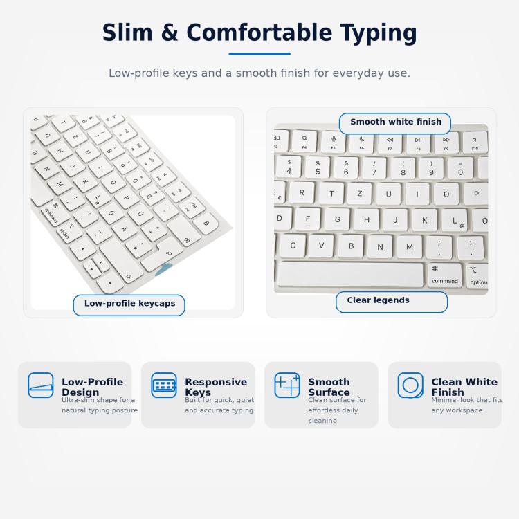 For MacBook A2438 A2439 A2449 A2450 A3118 A3203 Magic Keyboard 3 Magic Keyboard 4 Keycaps(White), German, French