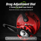 Magnetic Slow Descent Saltwater Raft Fishing Metal Reel, Basic-Left, Basic-Right, Line Guide-Left, Line Guide-Right, Digital Display & Line Guide-Left, Digital Display & Line Guide-Right
