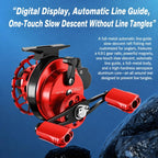 Magnetic Slow Descent Saltwater Raft Fishing Metal Reel, Basic-Left, Basic-Right, Line Guide-Left, Line Guide-Right, Digital Display & Line Guide-Left, Digital Display & Line Guide-Right
