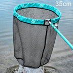 Foldable Aluminum Alloy Coated Mesh Head Big Fish Landing Net with Storage Bag, Round-35cm, Round-40cm, Round-45cm, Triangle-35cm, Triangle-40cm, Triangle-45cm