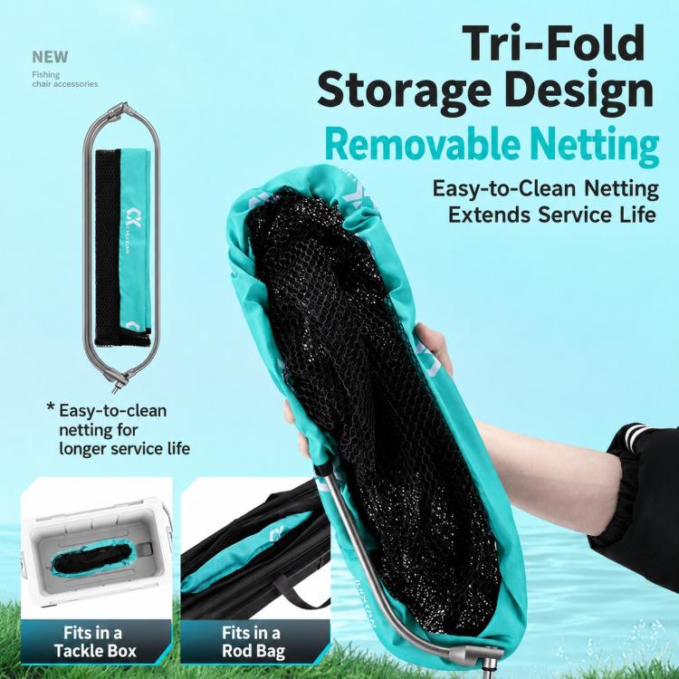 Foldable Aluminum Alloy Coated Mesh Head Big Fish Landing Net with Storage Bag, Round-35cm, Round-40cm, Round-45cm, Triangle-35cm, Triangle-40cm, Triangle-45cm