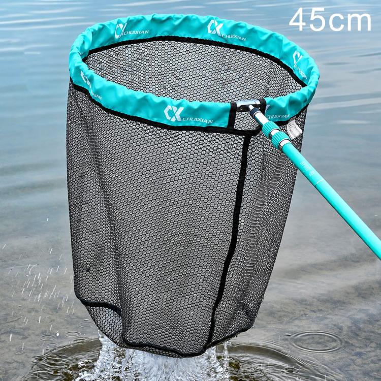 Foldable Aluminum Alloy Coated Mesh Head Big Fish Landing Net with Storage Bag, Round-35cm, Round-40cm, Round-45cm, Triangle-35cm, Triangle-40cm, Triangle-45cm