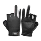 1 Pair 3 Finger Cut Off Anti Slip Breathable Fishing Gloves Outdoor Sun Protection Fishing Gear, Thin-Black, Thin-Blue, Thicken-Red, Thicken-Grey, Thicken-Yellow, Thicken-Blue
