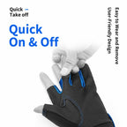 1 Pair 3 Finger Cut Off Anti Slip Breathable Fishing Gloves Outdoor Sun Protection Fishing Gear, Thin-Black, Thin-Blue, Thicken-Red, Thicken-Grey, Thicken-Yellow, Thicken-Blue