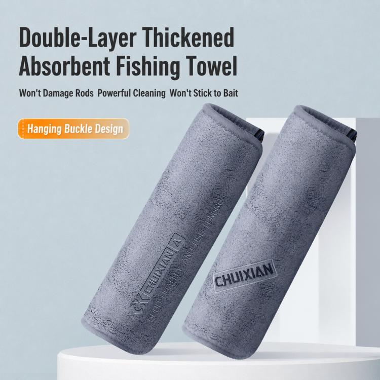 Thick Water Wiping Fishing Towel with Carabiner Fish Handling Cloth, Single-layer, Double-layer