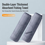 Thick Water Wiping Fishing Towel with Carabiner Fish Handling Cloth, Single-layer, Double-layer