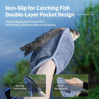Thick Water Wiping Fishing Towel with Carabiner Fish Handling Cloth, Single-layer, Double-layer