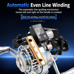Magnetic Slow Descent Auto Line Winding Metal Raft Fishing Reel, Left Hand, Right Hand, Digital Display-Left Hand, Digital Display-Right Hand
