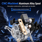 Magnetic Slow Descent Auto Line Winding Metal Raft Fishing Reel, Left Hand, Right Hand, Digital Display-Left Hand, Digital Display-Right Hand