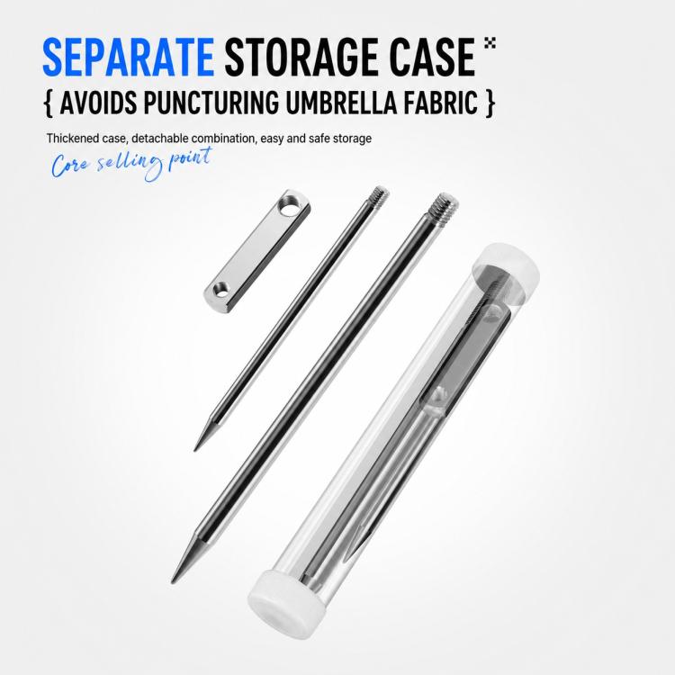 Detachable Umbrella Ground Stake Anti-Wind Peg with 12mm Universal Thread Interface, Chrome-Plated 23cm 2-Prong, Chrome-Plated 23cm 3-Prong, Chrome-Plated 30cm 2-Prong, Chrome-Plated 30cm 3-Prong, Stainless Steel 23cm 2-Prong, Stainless Steel 23cm 3-Pr...
