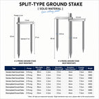 Detachable Umbrella Ground Stake Anti-Wind Peg with 12mm Universal Thread Interface, Chrome-Plated 23cm 2-Prong, Chrome-Plated 23cm 3-Prong, Chrome-Plated 30cm 2-Prong, Chrome-Plated 30cm 3-Prong, Stainless Steel 23cm 2-Prong, Stainless Steel 23cm 3-Pr...