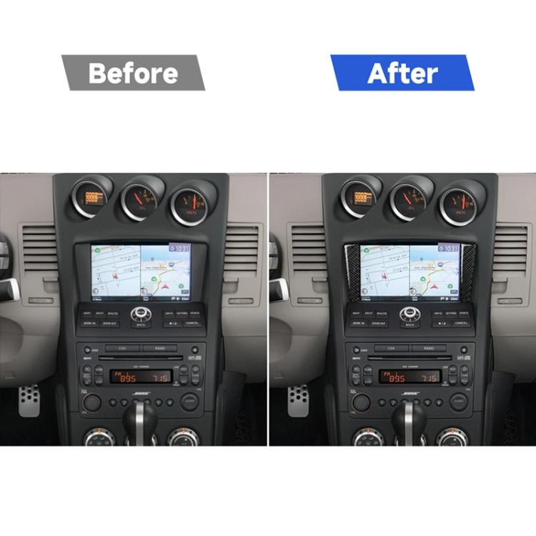 Car Carbon Fiber Navigation Frame Decorative Sticker for Nissan 350z 2006-2009, Navigation Frame