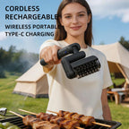 Electric BBQ Rack Cleaning Brush with 3 Replaceable Brush Heads & Gloves