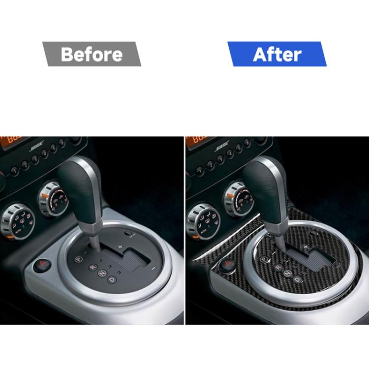 Car Carbon Fiber with Automatic Transmission Gears Panel Decorative Sticker for Nissan 350z 2006-2009, Right Drive, Transmission Gears Panel