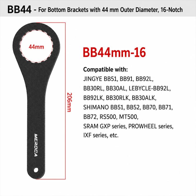 MEROCA Bicycle Hollow Crankset Removal Tool Axis Spanner, BB44, BB39+BB40.5 2 in 1 Wrench, BB49+BB52 2 in 1 Wrench For T47, BB44+BB46 2 in 1 Wrench