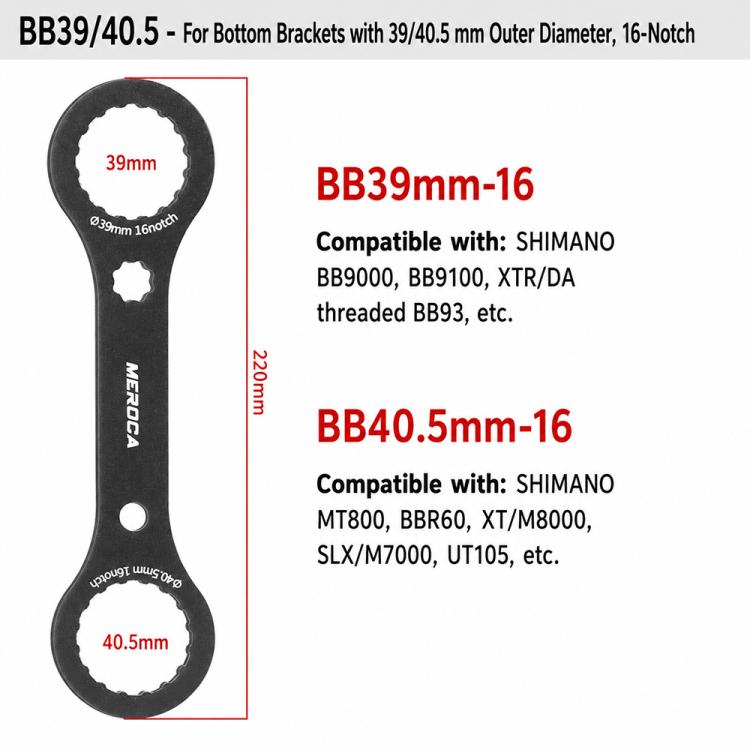 MEROCA Bicycle Hollow Crankset Removal Tool Axis Spanner, BB44, BB39+BB40.5 2 in 1 Wrench, BB49+BB52 2 in 1 Wrench For T47, BB44+BB46 2 in 1 Wrench