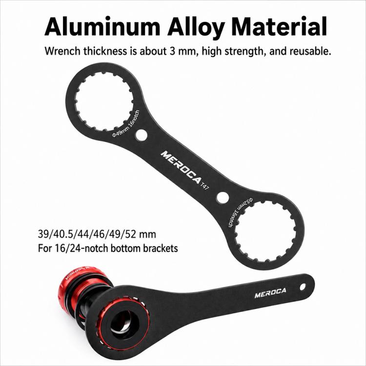 MEROCA Bicycle Hollow Crankset Removal Tool Axis Spanner, BB44, BB39+BB40.5 2 in 1 Wrench, BB49+BB52 2 in 1 Wrench For T47, BB44+BB46 2 in 1 Wrench