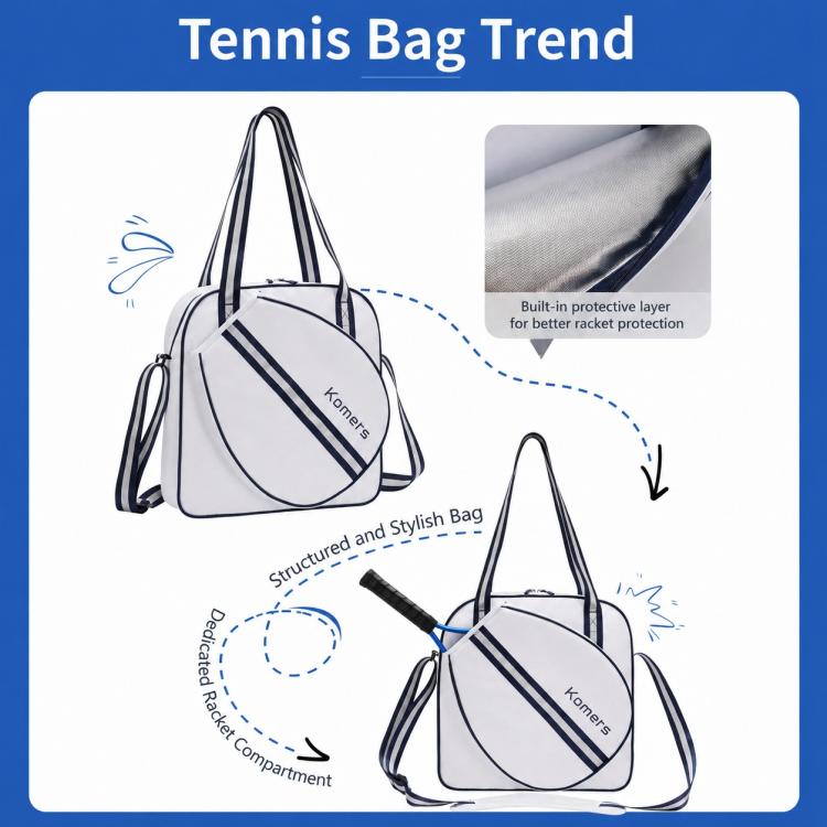 Komers Professional High-Capacity Water-Resistant Tennis Sports Bag, K372