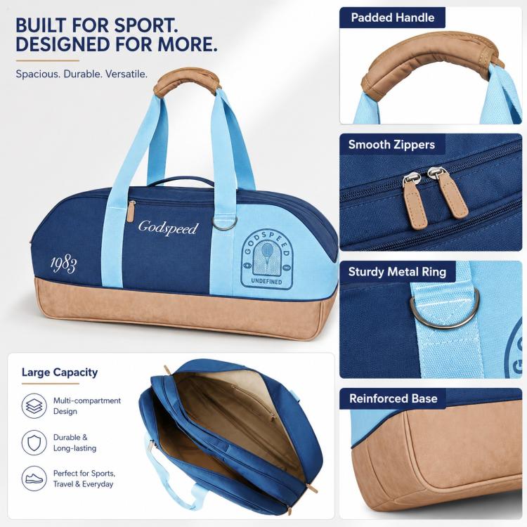 GODSPEED Outdoor Sports Large-Capacity Basketball Tennis Tote Bag, Pelta