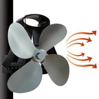YL-105 4-Blade Aluminum Heat Powered Fireplace Stove Fan, YL-105 (Grey), YL-105 (Gold), YL-105 (Rose Red), YL-105 (Silver), YL-105(White), YL-105 (Black), YL-105 (Bronze)