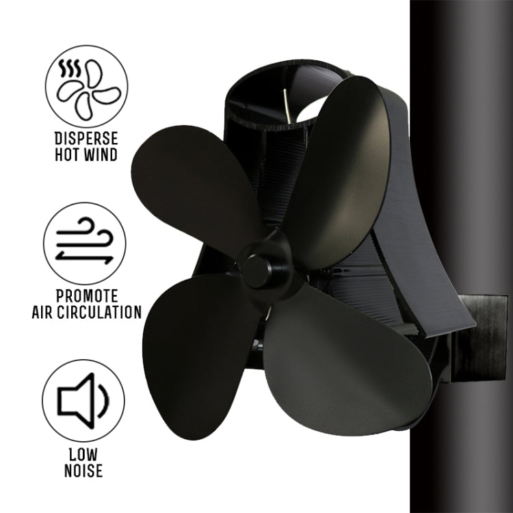 YL-105 4-Blade Aluminum Heat Powered Fireplace Stove Fan, YL-105 (Grey), YL-105 (Gold), YL-105 (Rose Red), YL-105 (Silver), YL-105(White), YL-105 (Black), YL-105 (Bronze)