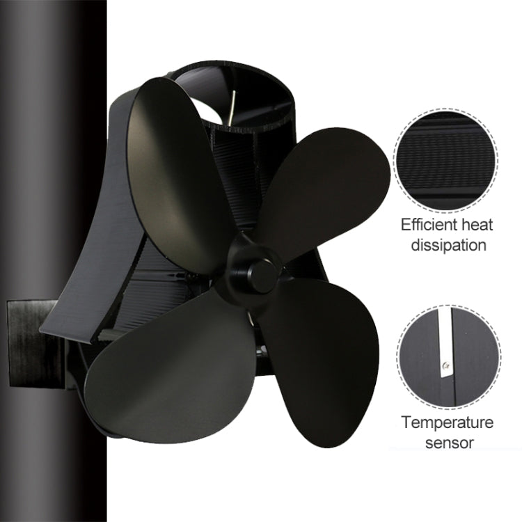 YL-105 4-Blade Aluminum Heat Powered Fireplace Stove Fan, YL-105 (Grey), YL-105 (Gold), YL-105 (Rose Red), YL-105 (Silver), YL-105(White), YL-105 (Black), YL-105 (Bronze)