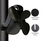 YL-105 4-Blade Aluminum Heat Powered Fireplace Stove Fan, YL-105 (Grey), YL-105 (Gold), YL-105 (Rose Red), YL-105 (Silver), YL-105(White), YL-105 (Black), YL-105 (Bronze)