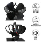 YL201 4-Blade High Temperature Metal Heat Powered Fireplace Stove Fan, YL201 (Rose Red), YL201 (Silver), YL201 (Black), YL201 (Bronze), YL201 (Grey), YL201 (Gold)