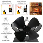 YL201 4-Blade High Temperature Metal Heat Powered Fireplace Stove Fan, YL201 (Rose Red), YL201 (Silver), YL201 (Black), YL201 (Bronze), YL201 (Grey), YL201 (Gold)