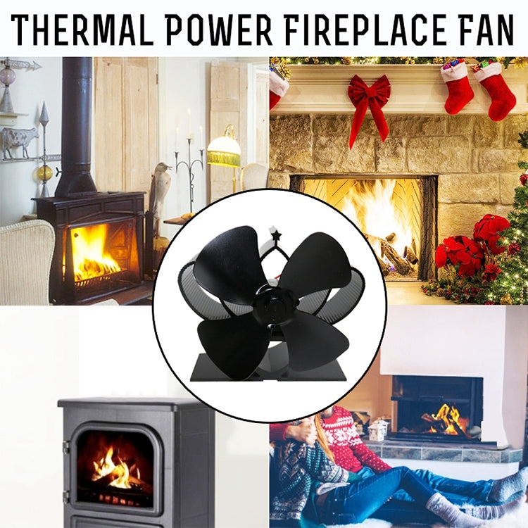 YL201 4-Blade High Temperature Metal Heat Powered Fireplace Stove Fan, YL201 (Rose Red), YL201 (Silver), YL201 (Black), YL201 (Bronze), YL201 (Grey), YL201 (Gold)