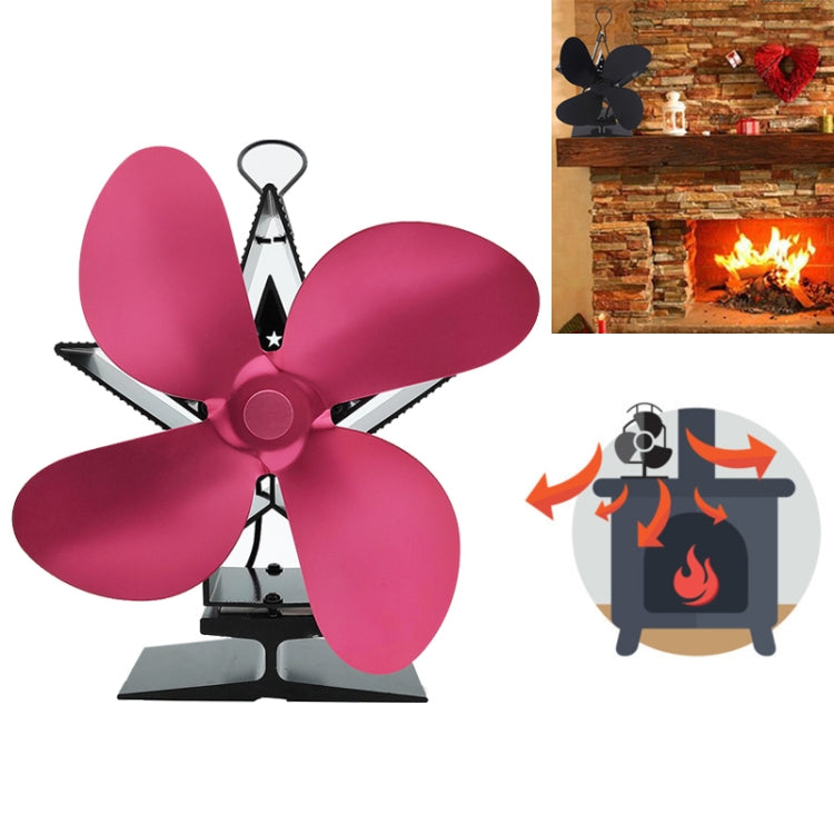 4-Blade Aluminum Heat Powered Fireplace Stove Fan
