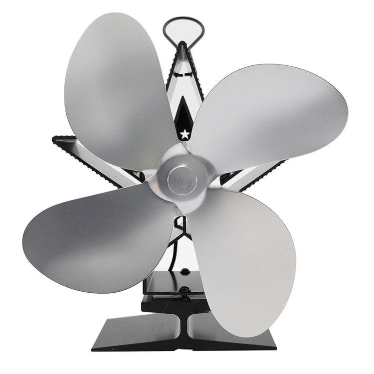 4-Blade Aluminum Heat Powered Fireplace Stove Fan