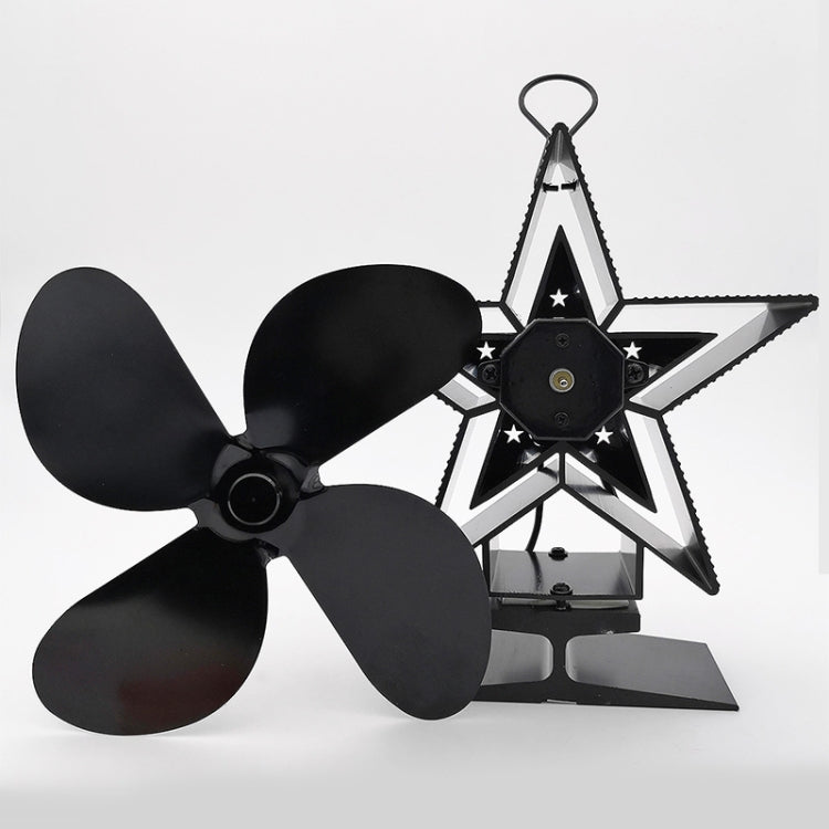 4-Blade Aluminum Heat Powered Fireplace Stove Fan