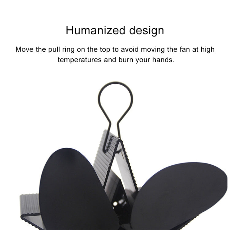4-Blade Aluminum Heat Powered Fireplace Stove Fan